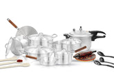 Jahez Set 23-Piece Metal Finish Cookware Set with Pressure Cooker