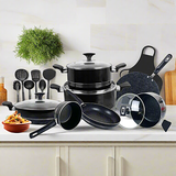 Excellent 18 Pieces Marble Sand Coated with Kitchen Tools