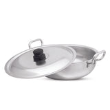 Heavy-duty Anodized Sand Coated Aluminum Karahi with Lid