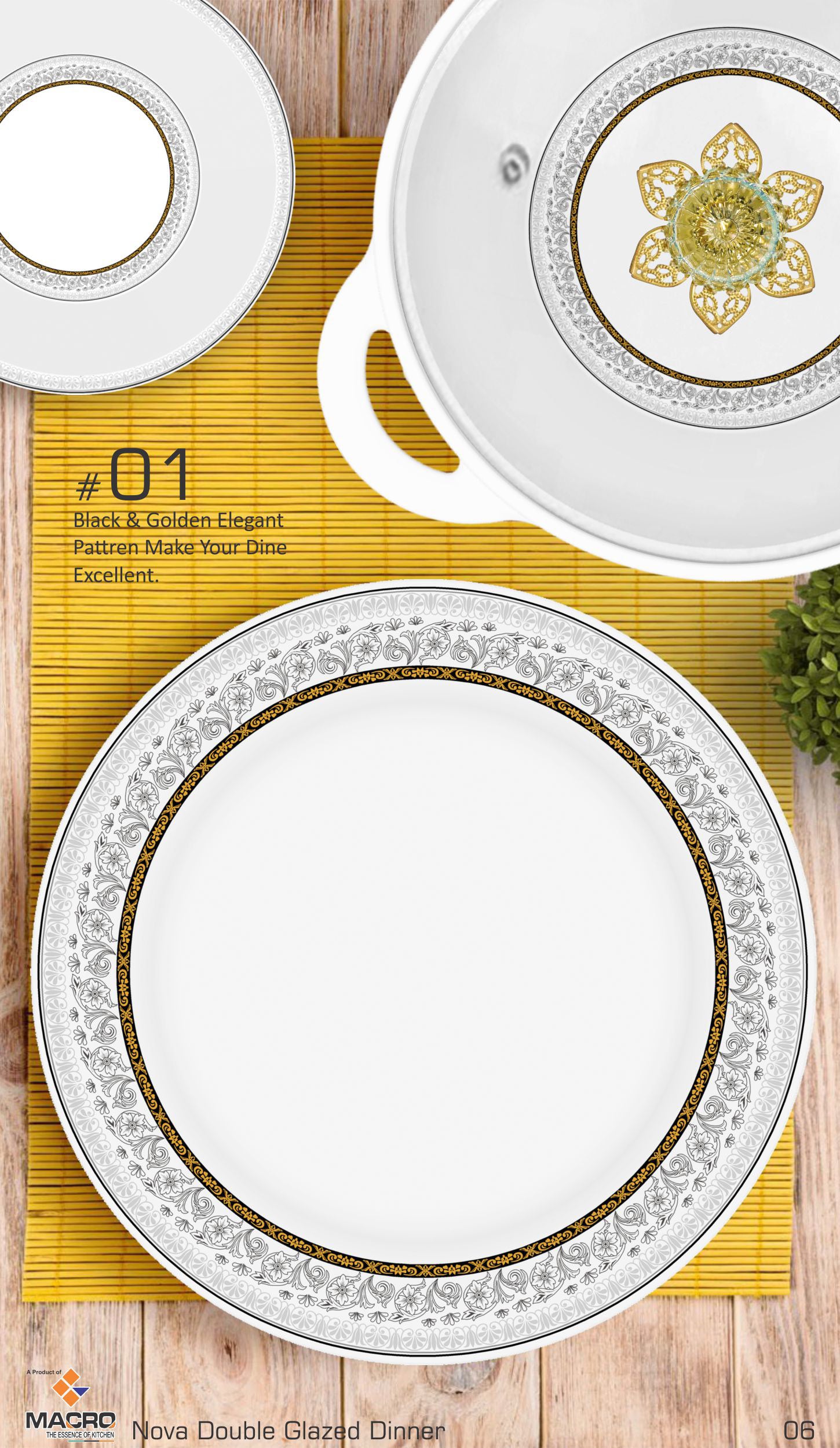 80 Pieces Nova Dinner Set Double Glaze