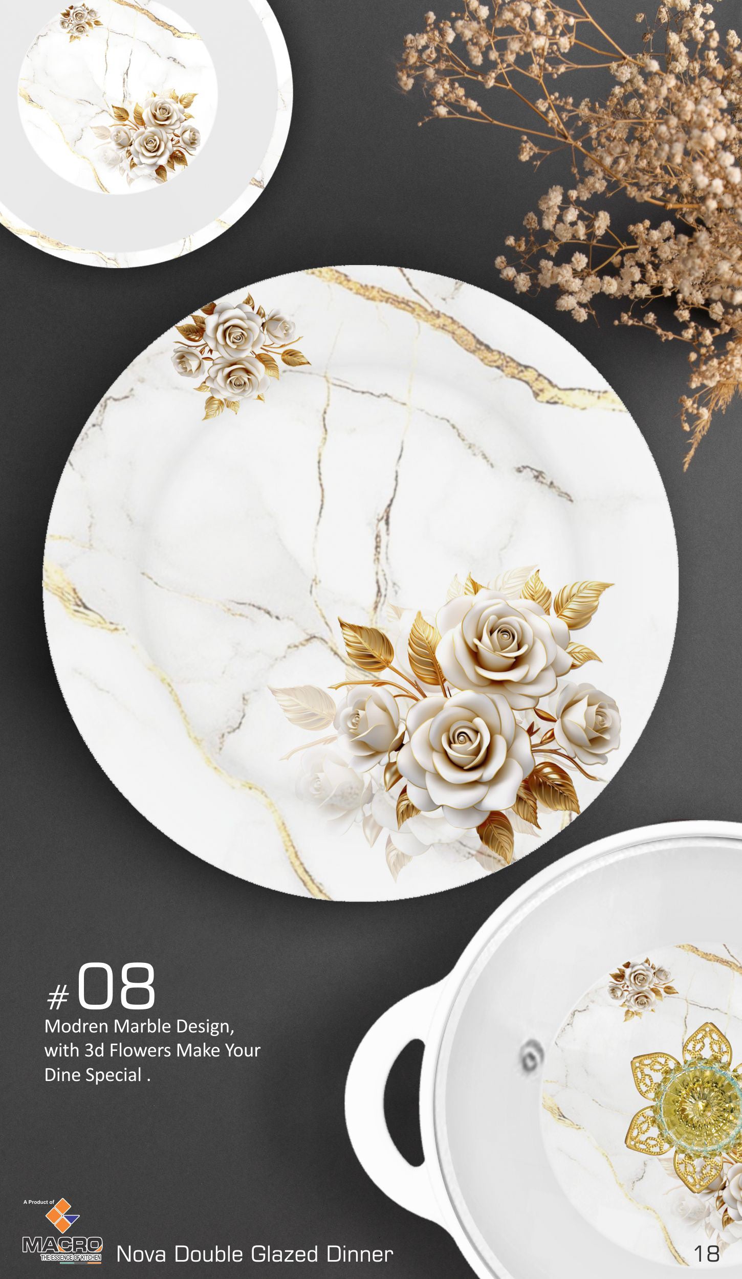 80 Pieces Nova Dinner Set Double Glaze