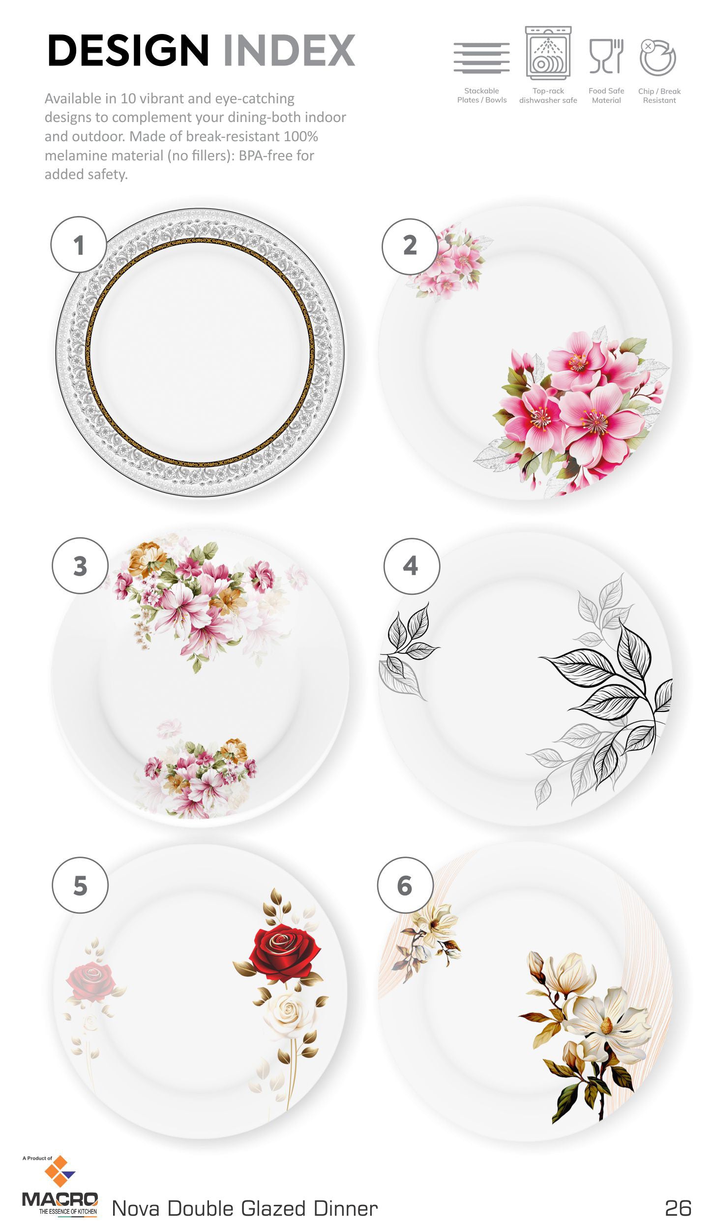 80 Pieces Nova Dinner Set Double Glaze