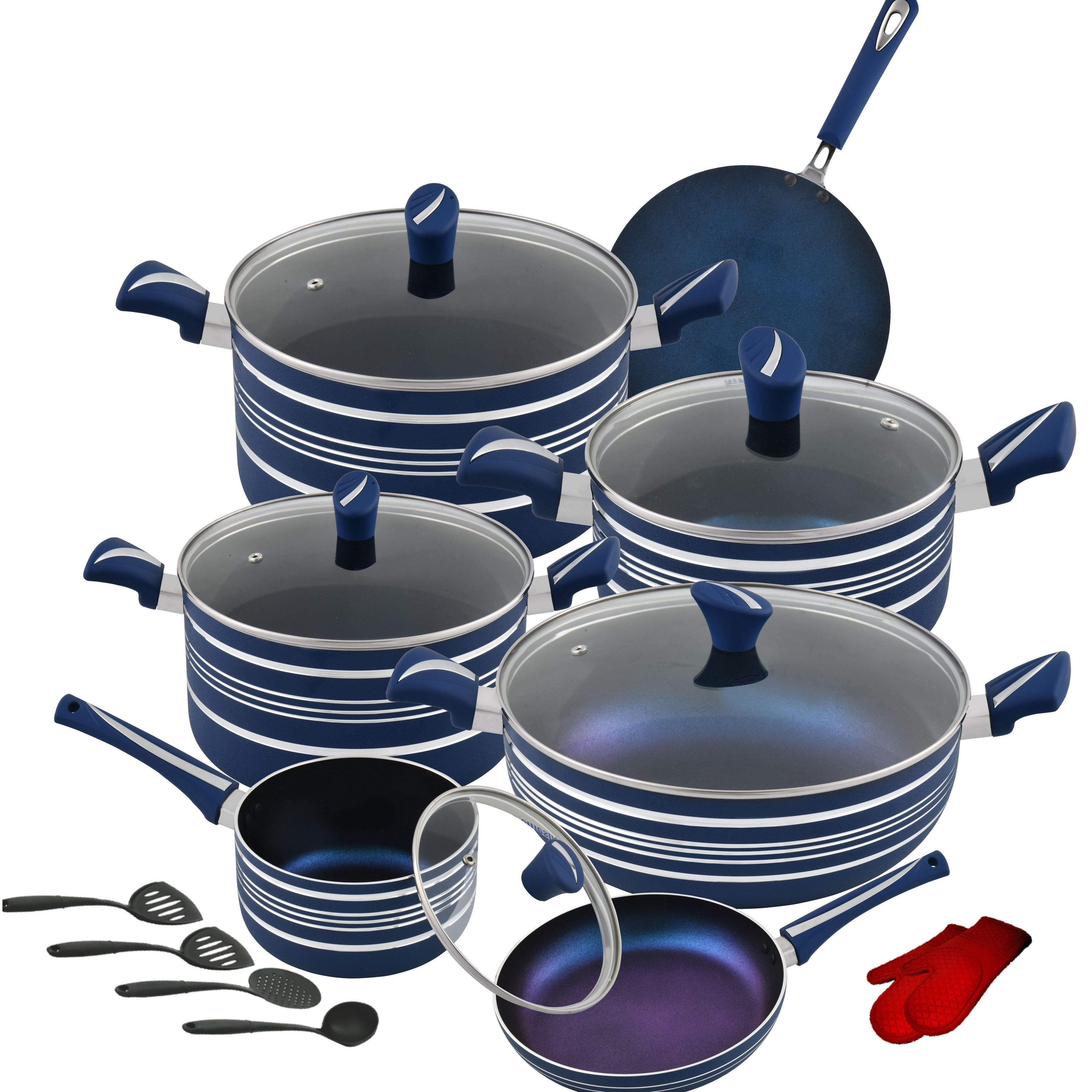 Excellent 18 Pieces Marble Sand Coated with Kitchen Tools