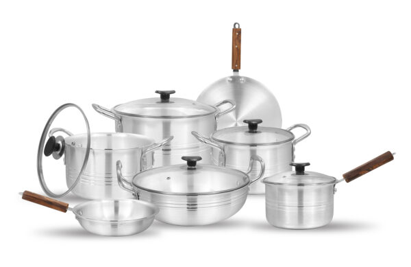 Prisma Metal Finish 15 Pieces Set With Glass Lids