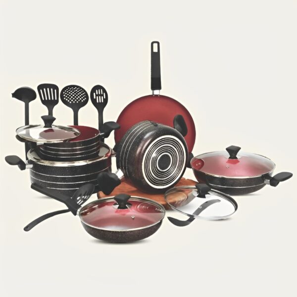 The Ultimate Kitchen Bundle: 21-Piece Marble Coated Jumbo Set with Free Gifts!